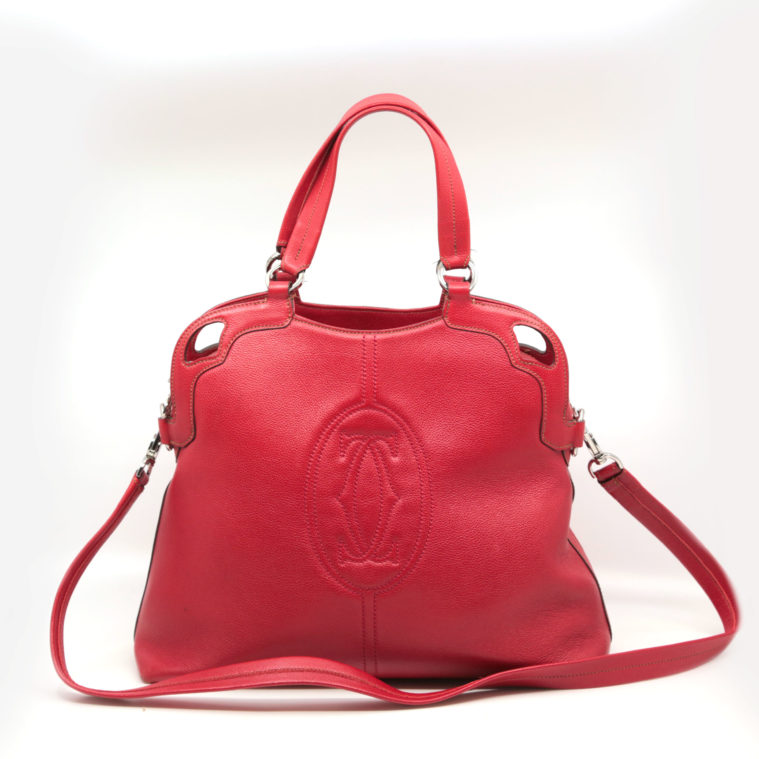 Sac à main de cuire rouge Cartier - Seconde main – Image 14