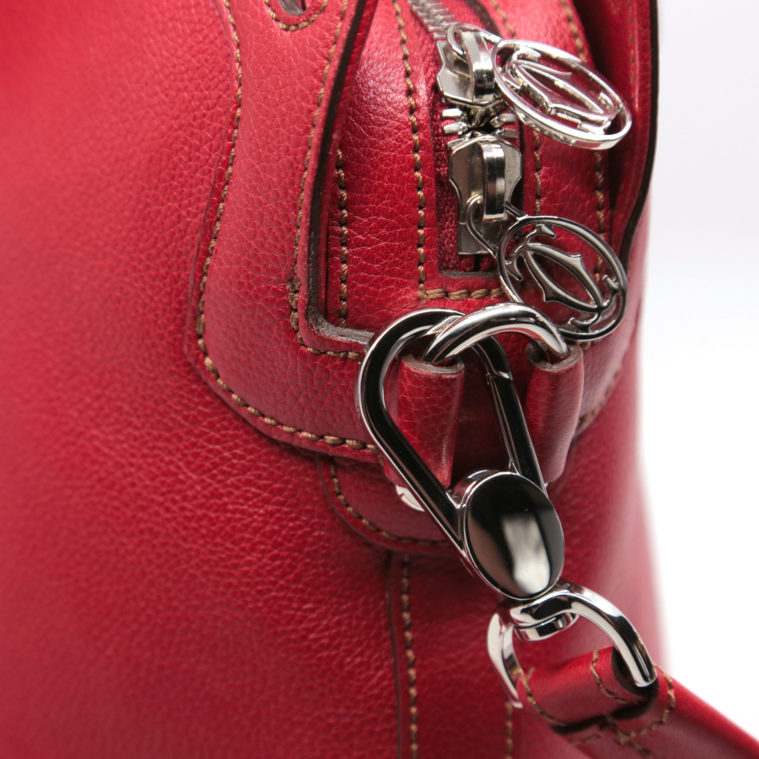 Sac à main de cuire rouge Cartier - Seconde main – Image 9