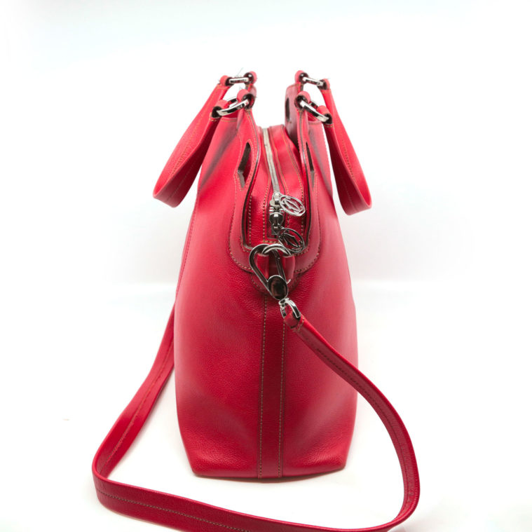 Sac à main de cuire rouge Cartier - Seconde main – Image 8