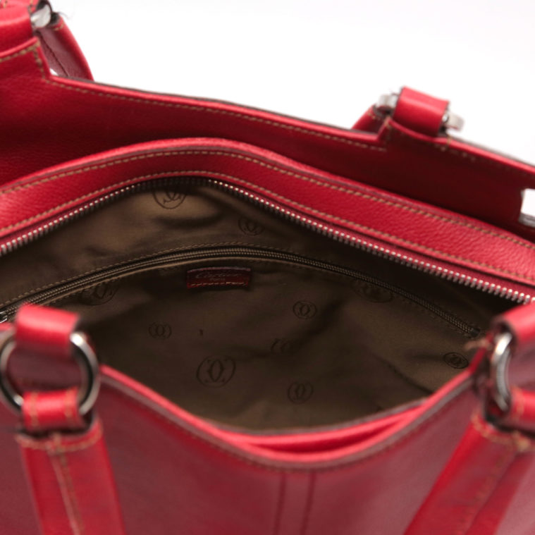 Sac à main de cuire rouge Cartier - Seconde main – Image 5