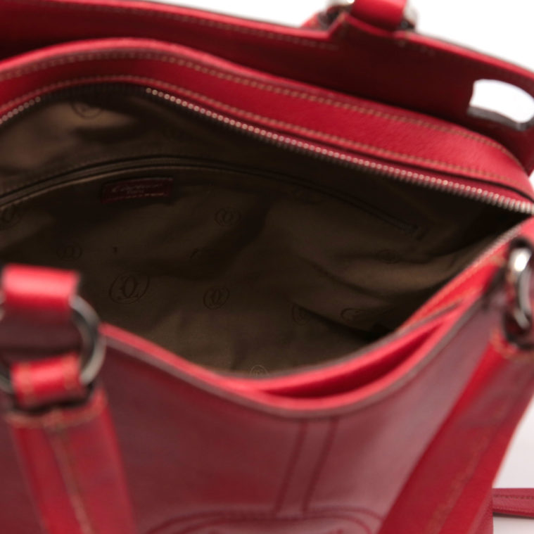 Sac à main de cuire rouge Cartier - Seconde main – Image 4