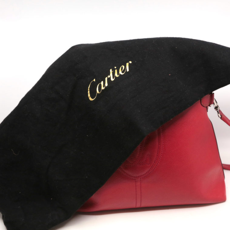 Sac à main de cuire rouge Cartier - Seconde main – Image 2