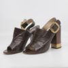 Sandales à talons T.36 Chloé en Cuir vernis marron - seconde main – Image 2