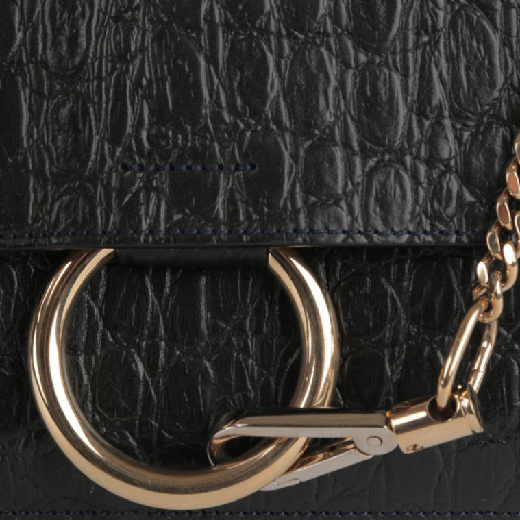 Sac porté crossbody petit Faye en cuir noir Chloé - seconde main – Image 5