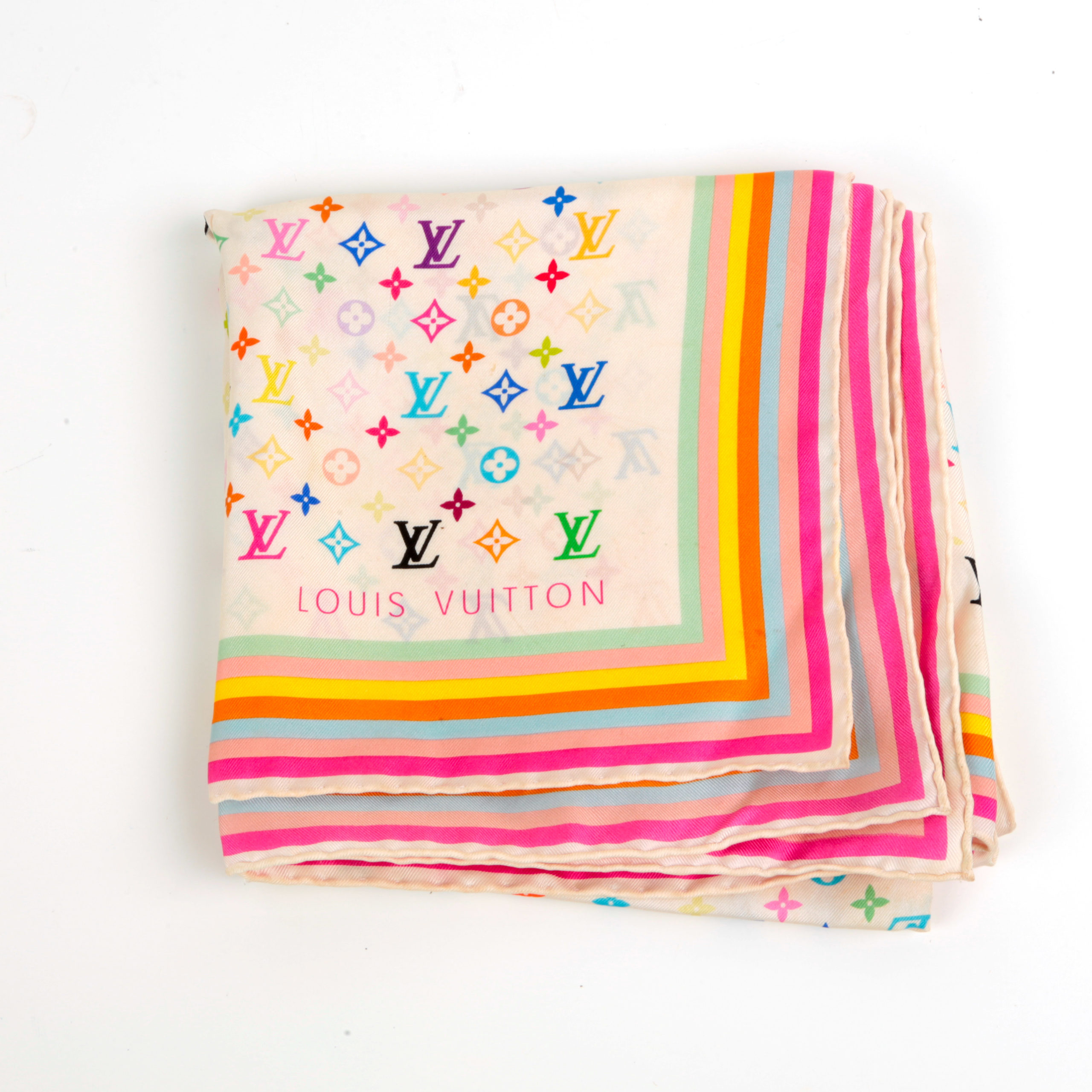 Carré de soie blanc Murakami Louis Vuitton - seconde main