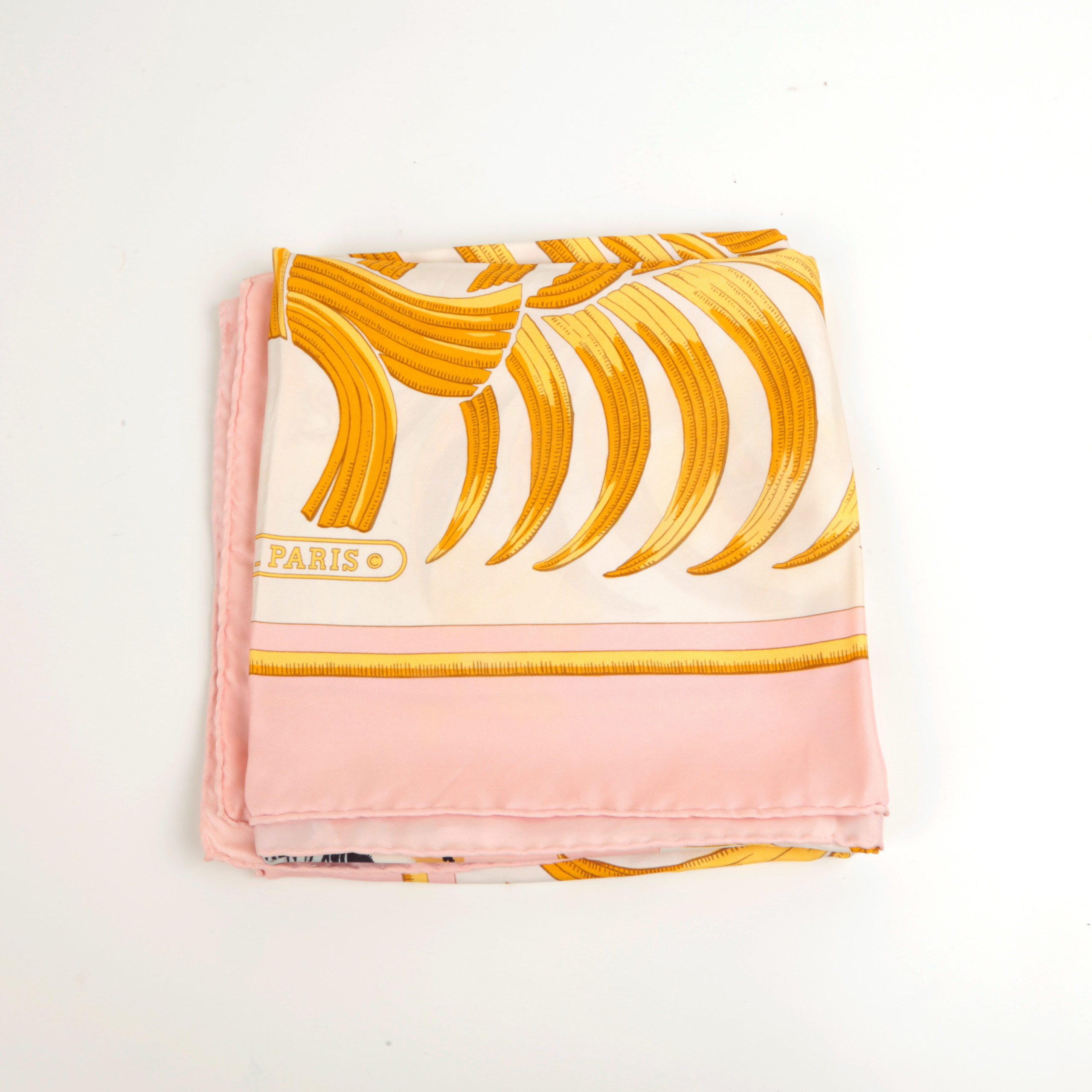Carré en soie rose poudré Tigre Hermès - seconde main