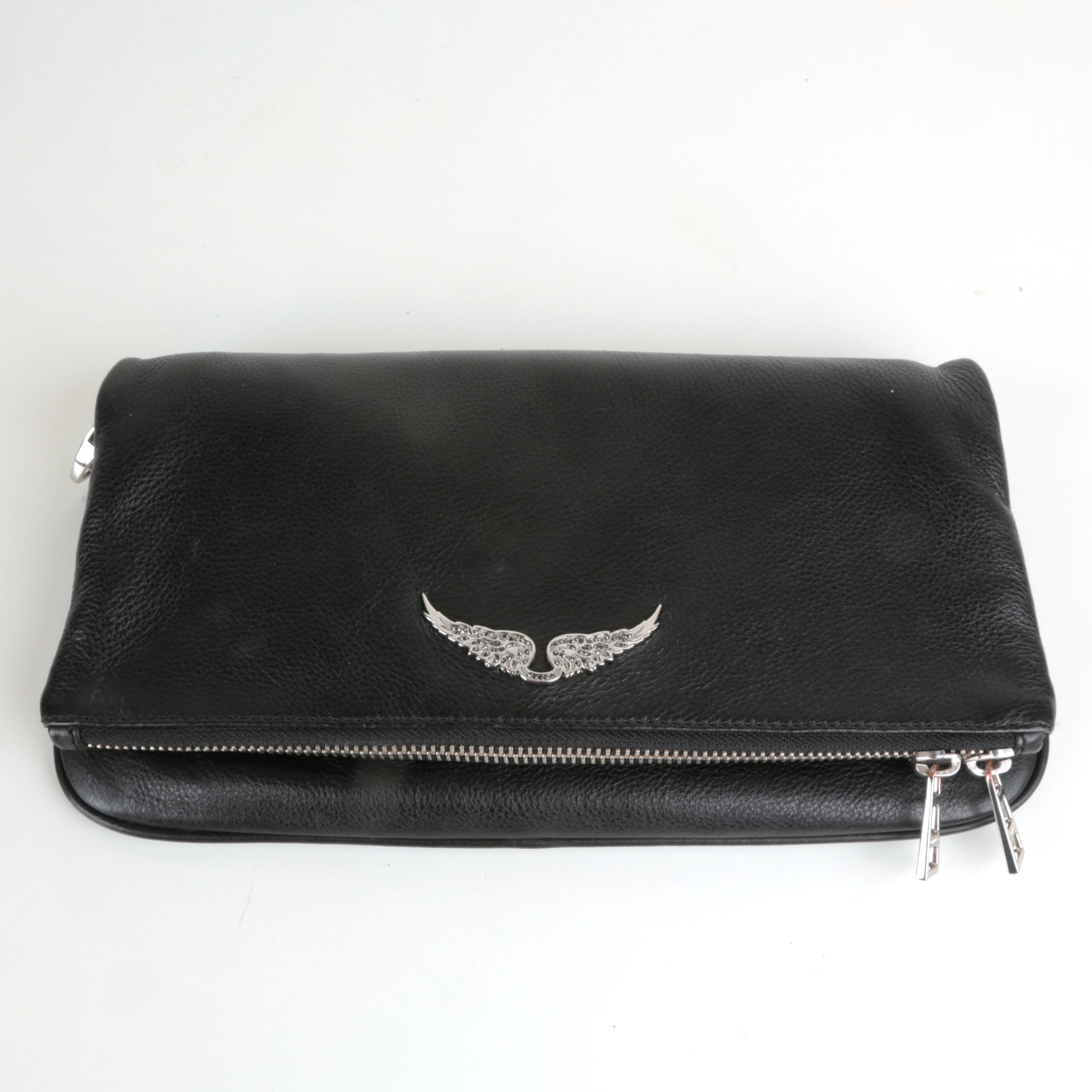 Sac bandoulière Rock STAR-200AF cuir grainé noir ailes strassées Zadig & Voltaire – seconde main – Image 3