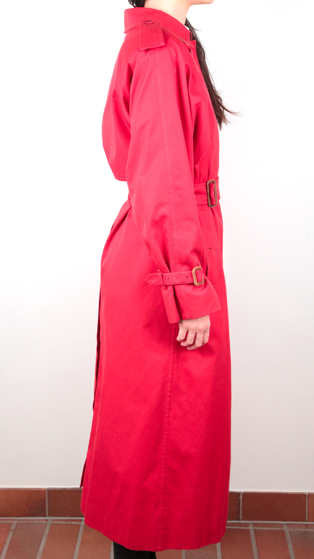 Trench-coat long classique T.M/L rouge Burberrys - seconde main – Image 6