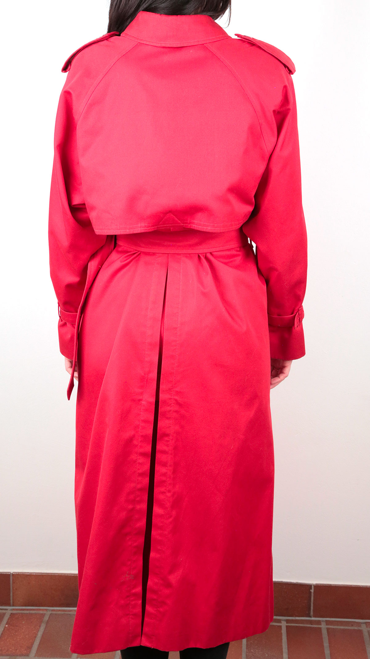 Trench-coat long classique T.M/L rouge Burberrys - seconde main – Image 5