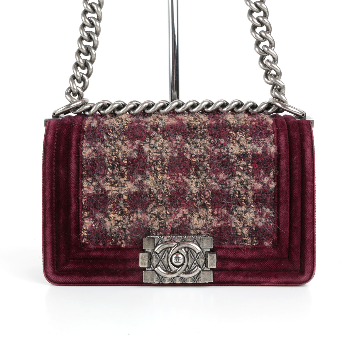 Boy Mini Tweed Bordeaux Chanel - seconde main