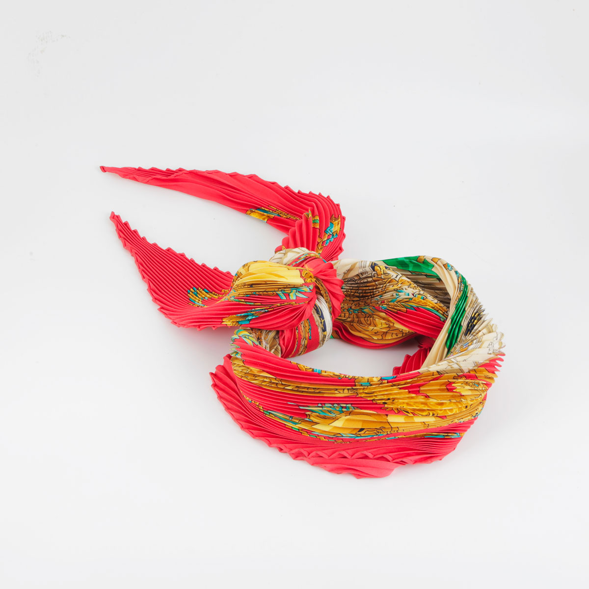 Foulard plissé soleil en soie Cathy Latham Hermès - seconde main